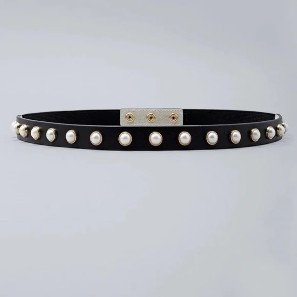 Faux Pearl Skinny Stretch Belt by WHBM - Picture 1 of 6